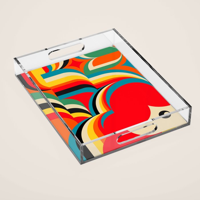 Colorful Abstract Figurative  Acrylic Tray Gallery Image 1