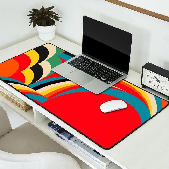 Colorful Abstract Figurative  Desk Mat Gallery Image 2