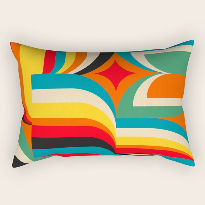 Colorful Abstract Figurative  Rectangular Pillow Gallery Image 2