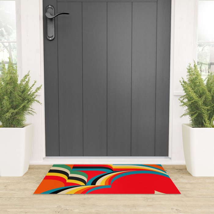 Colorful Abstract Figurative  Welcome Mat Gallery Image 3