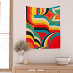 Colorful Abstract Figurative  Wall Tapestry Gallery Image 2