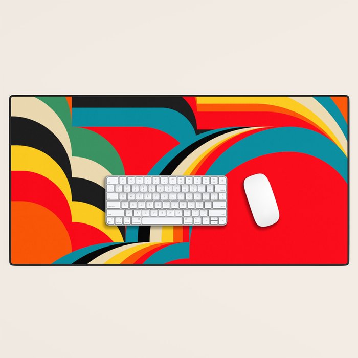 Colorful Abstract Figurative  Desk Mat Gallery Image 1