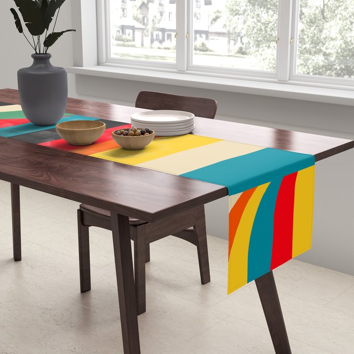 Colorful Abstract Figurative  Table Runner Gallery Image 2