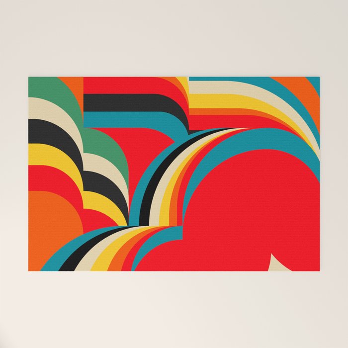 Colorful Abstract Figurative  Welcome Mat Gallery Image 1