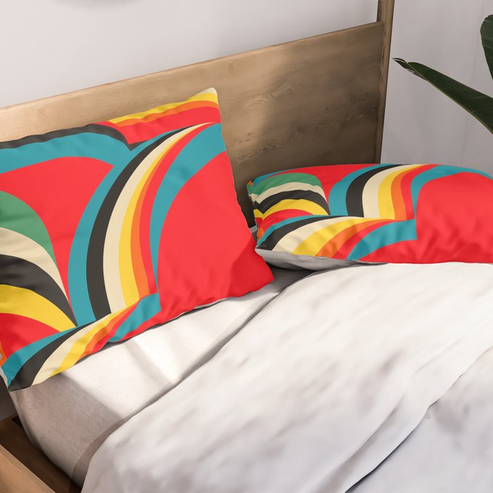 Colorful Abstract Figurative  Pillow Sham Gallery Image 2