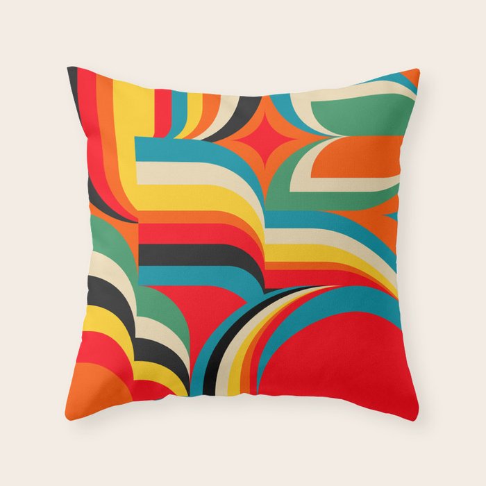 Colorful Abstract Figurative  Throw Pillow Gallery Image 6