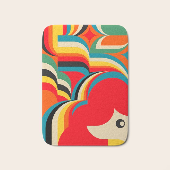 Colorful Abstract Figurative  Bath Mat Gallery Image 1