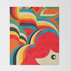 Colorful Abstract Figurative  Throw Blanket Gallery Image 2