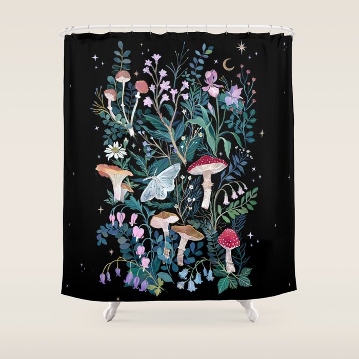 Night Mushrooms Shower Curtain Gallery Image 1