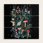 Night Mushrooms Wood Wall Art Gallery Image 1