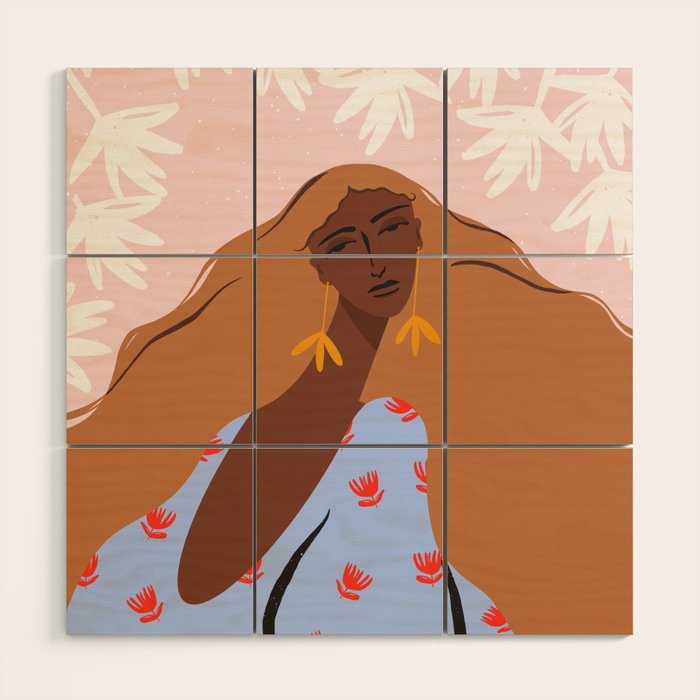 Woman Looking Back Wood Wall Art Gallery Image 1