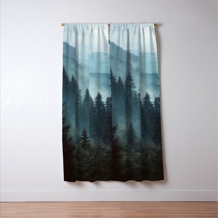 Misty Pine Forest Window Curtain Gallery Image 3
