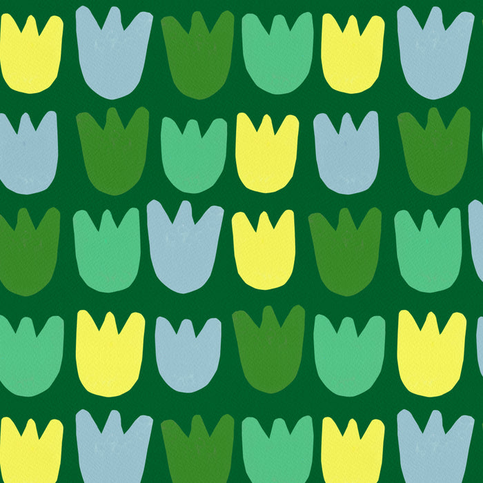 Rows of Tulips in Bloom in Sage & Chartreuse Coffee Mug Gallery Image 2