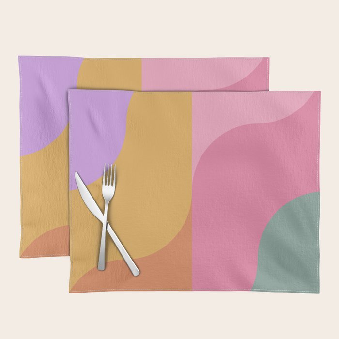 Colorful Wavy Stripes Abstract Placemat Gallery Image 1
