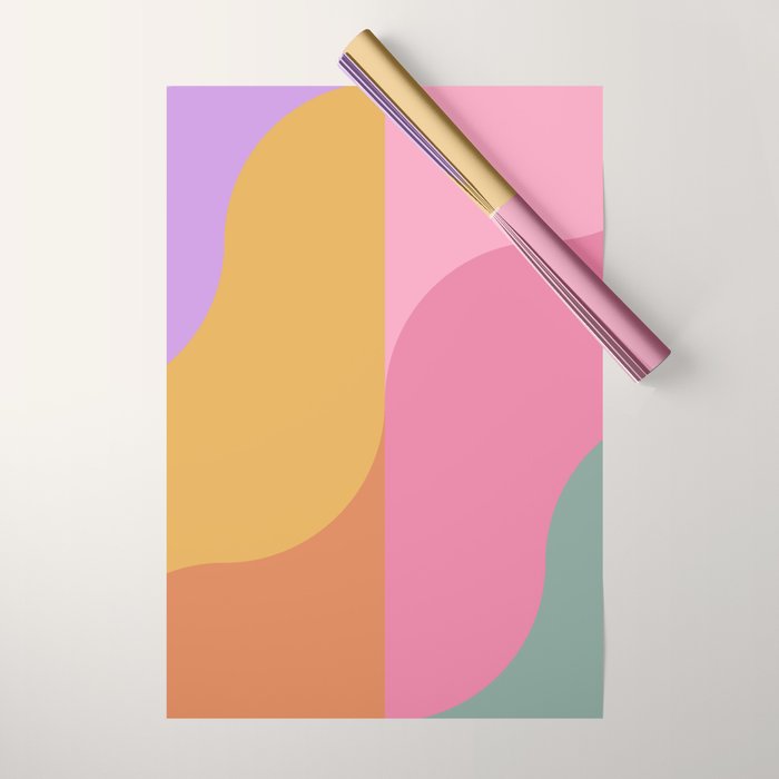 Colorful Wavy Stripes Abstract Wrapping Paper Gallery Image 1