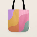 Colorful Wavy Stripes Abstract Tote Bag Gallery Image 1