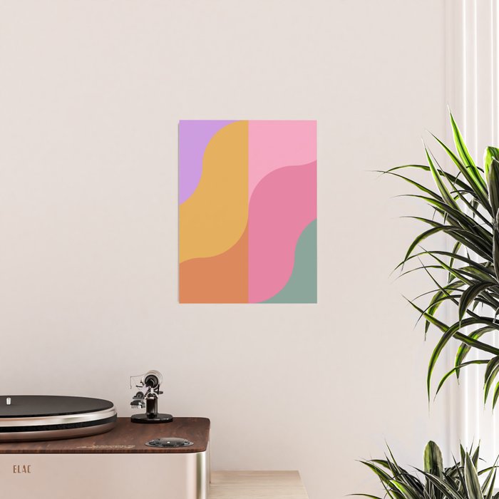 Colorful Wavy Stripes Abstract Poster Gallery Image 2