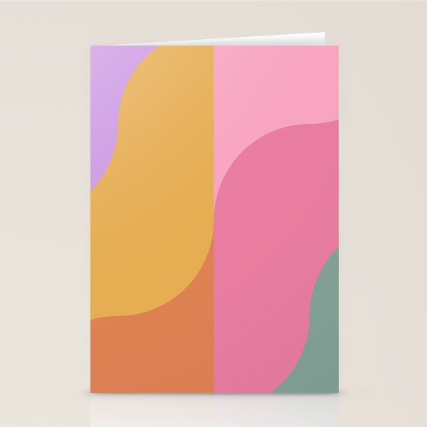 Colorful Wavy Stripes Abstract Stationery Card Gallery Image 2