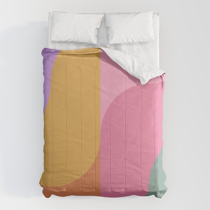 Colorful Wavy Stripes Abstract Comforter Gallery Image 1
