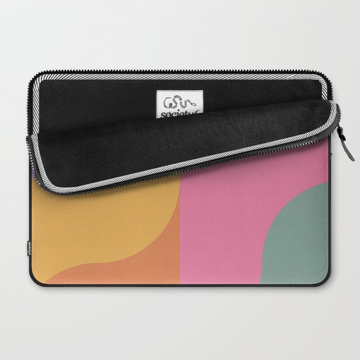 Colorful Wavy Stripes Abstract Laptop Sleeve Gallery Image 2