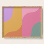 Colorful Wavy Stripes Abstract Serving Tray Gallery Image 1