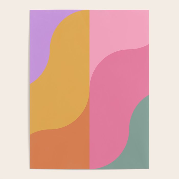 Colorful Wavy Stripes Abstract Poster Gallery Image 4