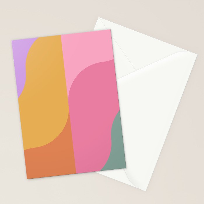 Colorful Wavy Stripes Abstract Stationery Card Gallery Image 2