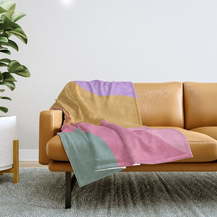 Colorful Wavy Stripes Abstract Throw Blanket Gallery Image 1