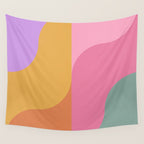 Colorful Wavy Stripes Abstract Wall Tapestry Gallery Image 4