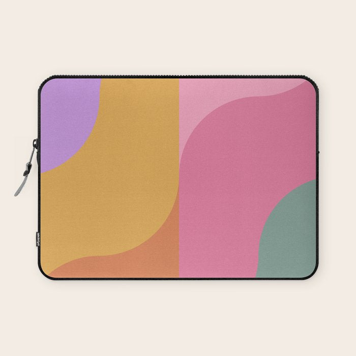 Colorful Wavy Stripes Abstract Laptop Sleeve Gallery Image 1