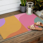 Colorful Wavy Stripes Abstract Outdoor Rug Gallery Image 2