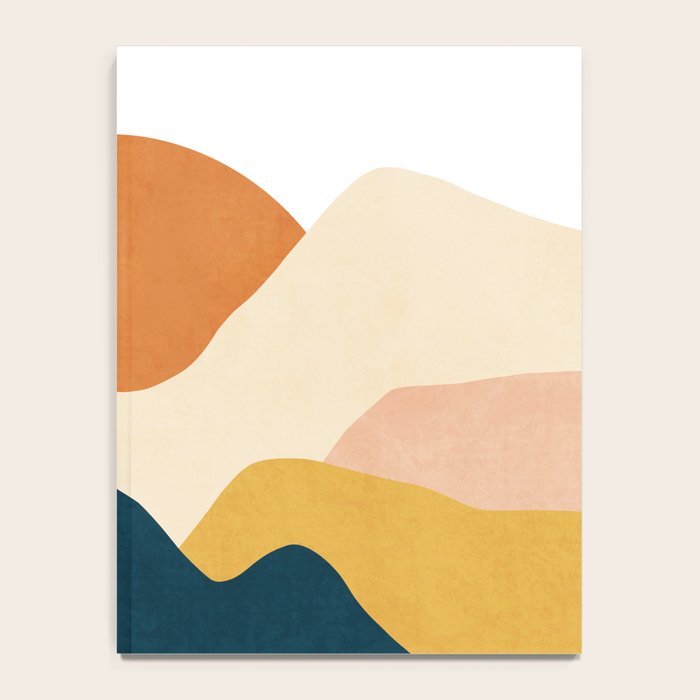 Boho sun mountain landscape in orange, yellow, blue Notebook Gallery Image 4