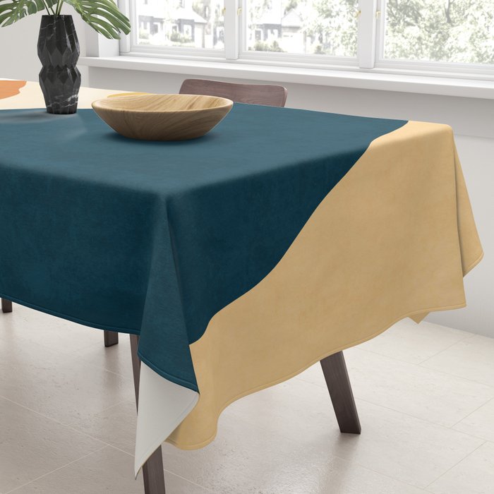 Boho sun mountain landscape in orange, yellow, blue Tablecloth Gallery Image 3