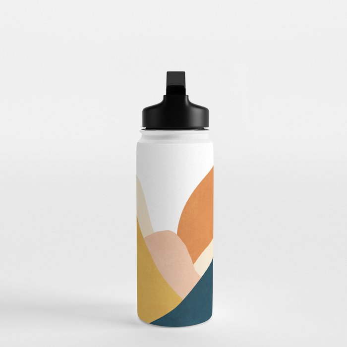 Boho sun mountain landscape in orange, yellow, blue Water Bottle Gallery Image 3