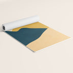 Boho sun mountain landscape in orange, yellow, blue Yoga Mat Gallery Image 2