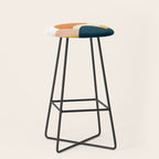 Boho sun mountain landscape in orange, yellow, blue Stool Gallery Image 1