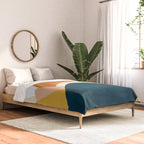 Boho sun mountain landscape in orange, yellow, blue Comforter Gallery Image 2