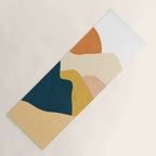 Boho sun mountain landscape in orange, yellow, blue Yoga Mat Gallery Image 1