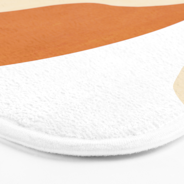 Boho sun mountain landscape in orange, yellow, blue Bath Mat Gallery Image 3