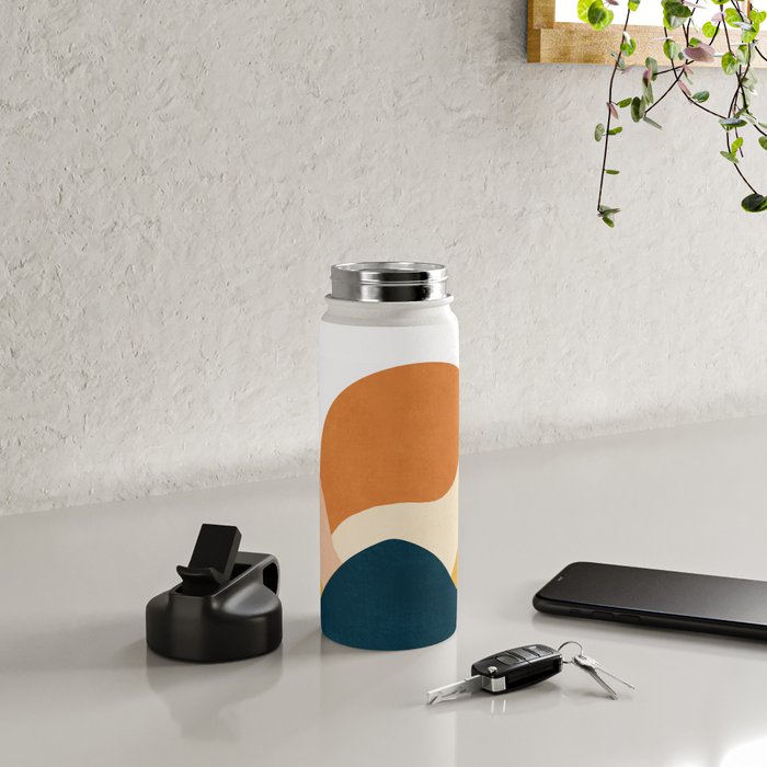 Boho sun mountain landscape in orange, yellow, blue Water Bottle Gallery Image 4