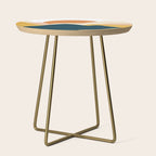 Boho sun mountain landscape in orange, yellow, blue Side Table Gallery Image 1