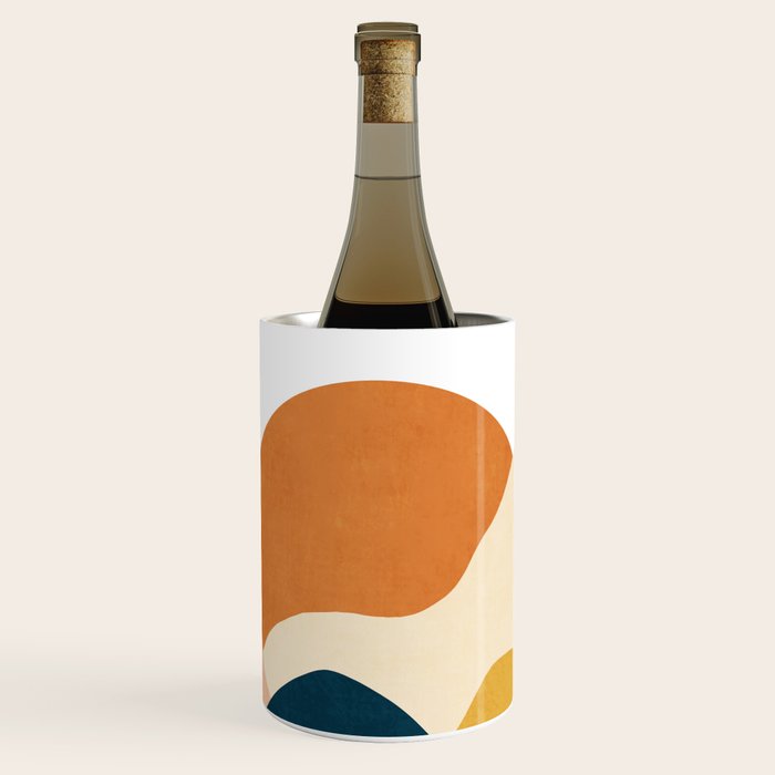 Boho sun mountain landscape in orange, yellow, blue Wine Chiller Gallery Image 1