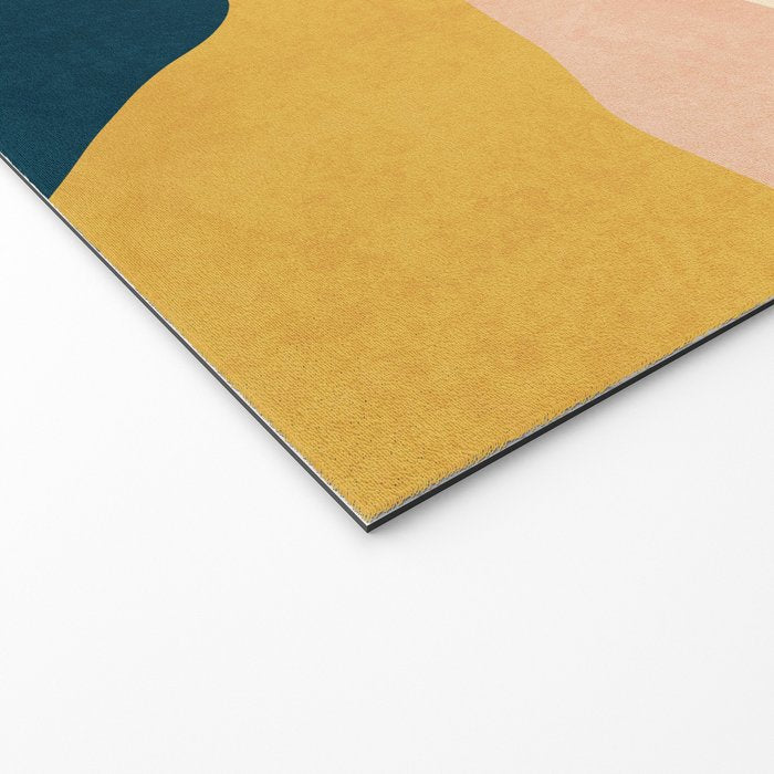 Boho sun mountain landscape in orange, yellow, blue Welcome Mat Gallery Image 2