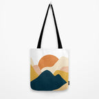 Boho sun mountain landscape in orange, yellow, blue Tote Bag Gallery Image 2