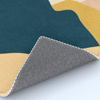 Boho sun mountain landscape in orange, yellow, blue Rug Gallery Image 4