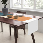 Boho sun mountain landscape in orange, yellow, blue Table Runner Gallery Image 2
