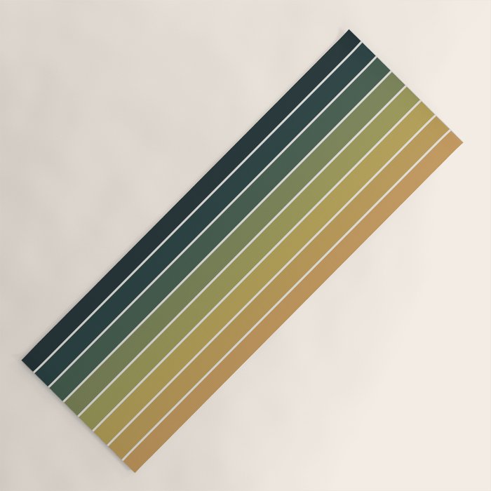 Gradient Arch XXVI Green Tones Mid Century Modern Rainbow Yoga Mat Gallery Image 1
