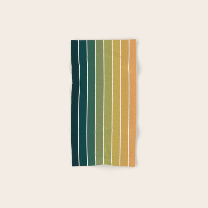 Gradient Arch XXVI Green Tones Mid Century Modern Rainbow Bath Towel Gallery Image 1