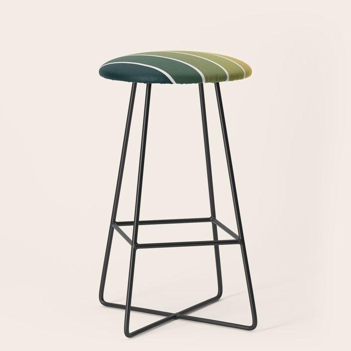 Gradient Arch XXVI Green Tones Mid Century Modern Rainbow Stool Gallery Image 1