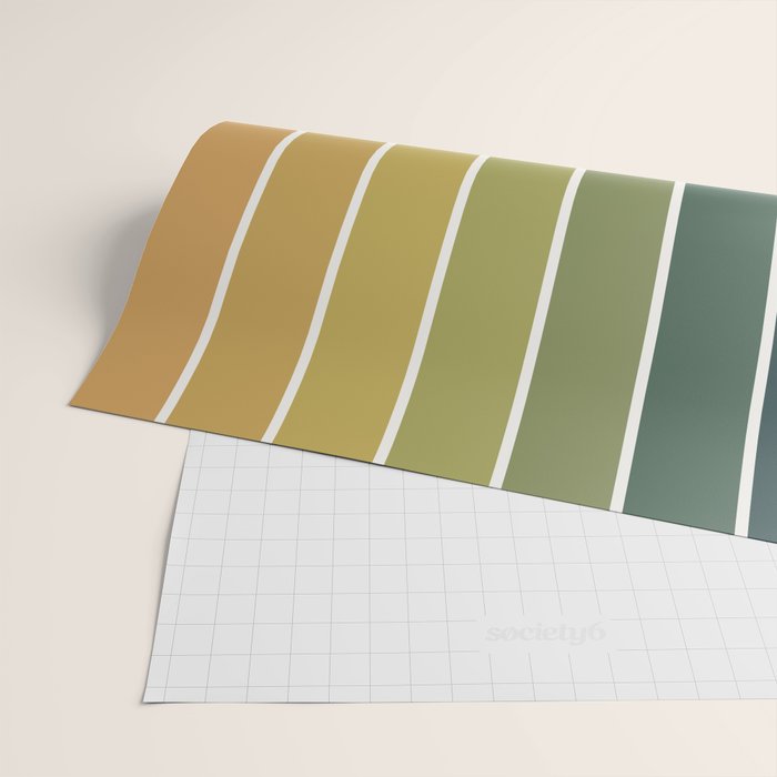 Gradient Arch XXVI Green Tones Mid Century Modern Rainbow Wrapping Paper Gallery Image 2
